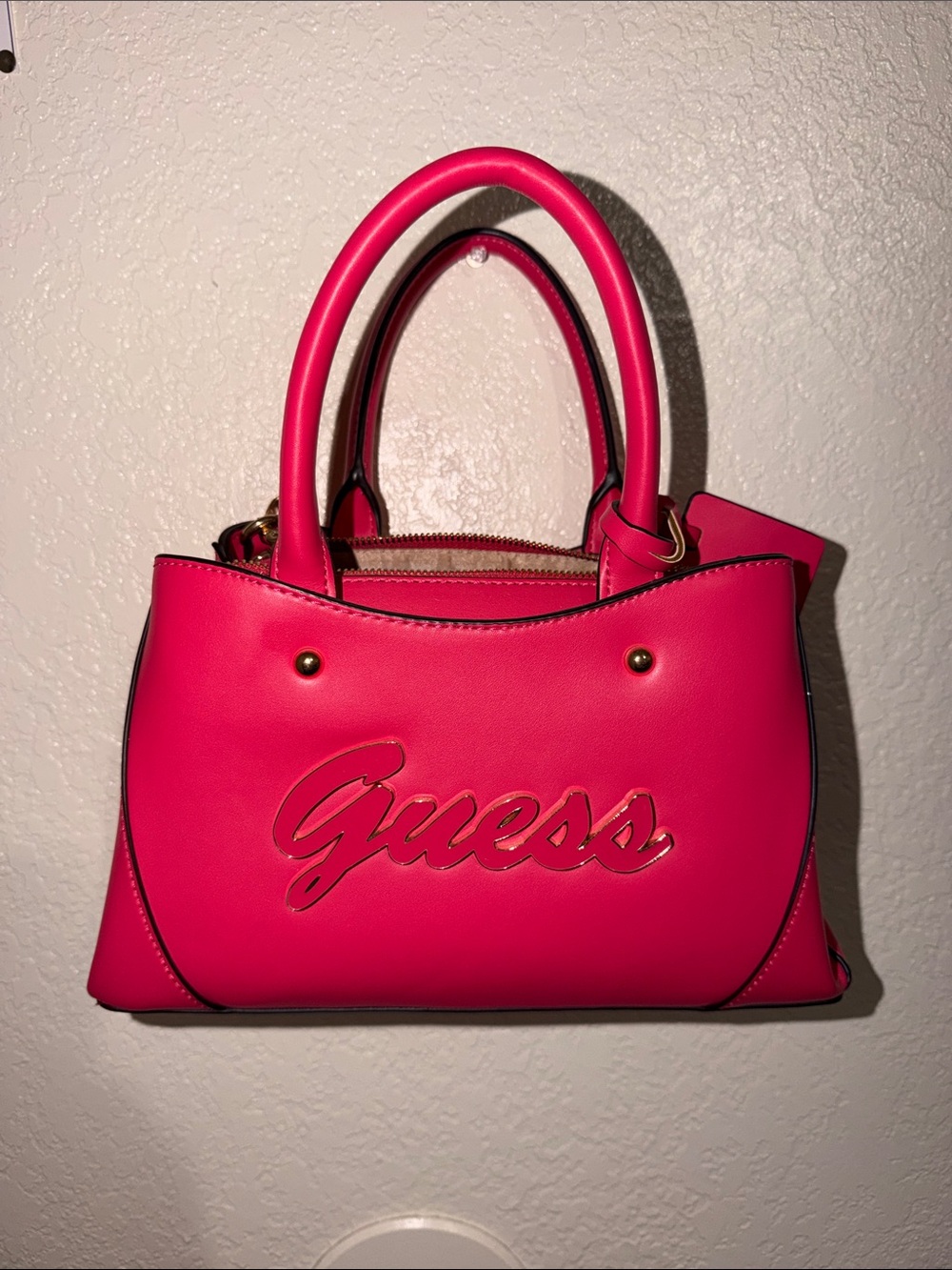 GUESS Hot Pink Logo Satchel Handbag